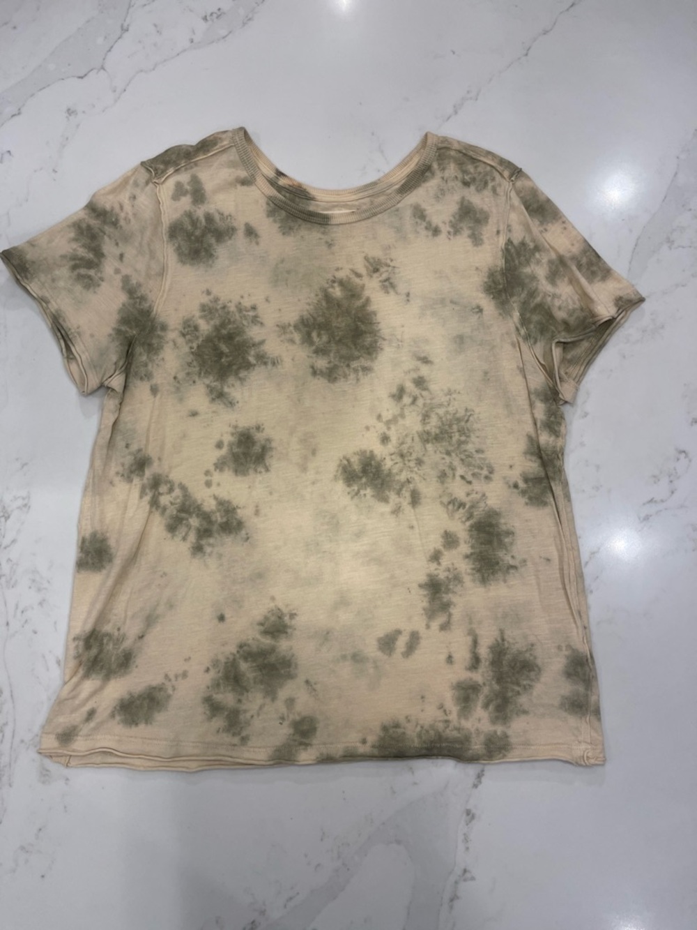 We The Free Women’s Tie-Dye Short Sleeve Tee in Beige and Olive